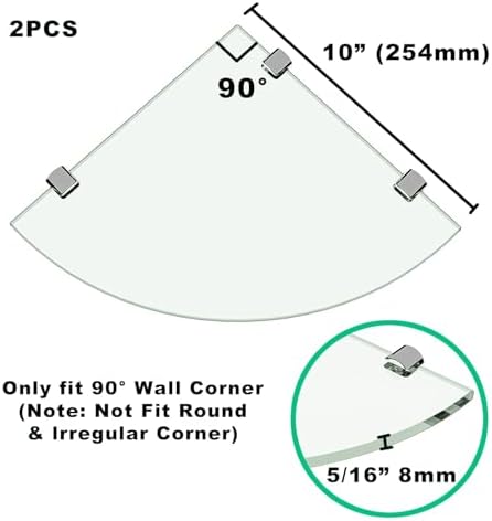 Glass Corner Shelf, Rustproof Glass Shower Shelves - Image 3