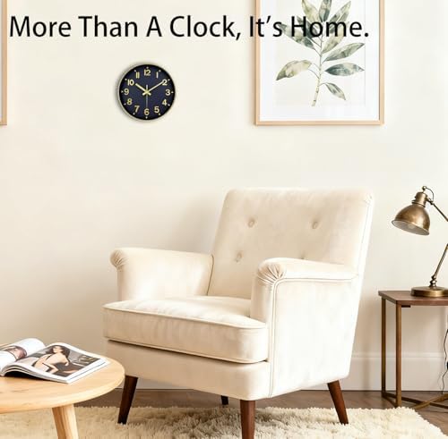Wall Clock, 8 Inch Wall Clocks Battery Operated, Modern Non Ticking Silent - Image 2