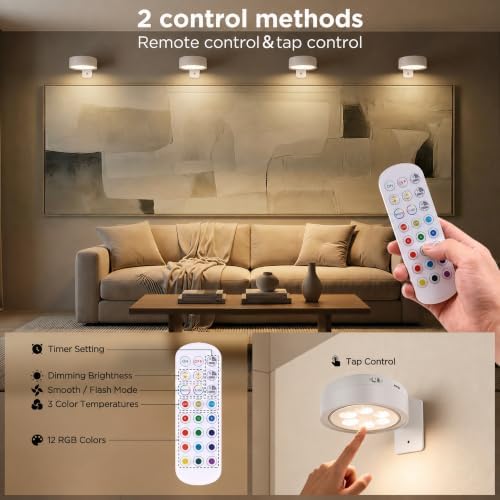 6-Pack Picture Lights for Wall, Rechargeable Wireless Poster Lights - Image 5