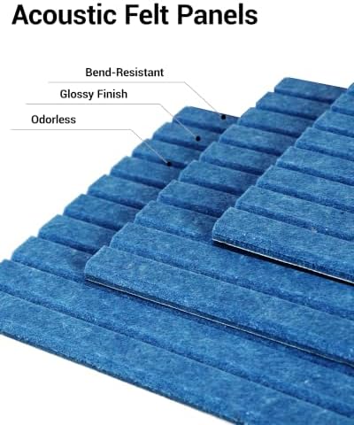 12 Pack Self-Adhesive Acoustic Wall Panels, 12x12 Inch-Blue - Image 3