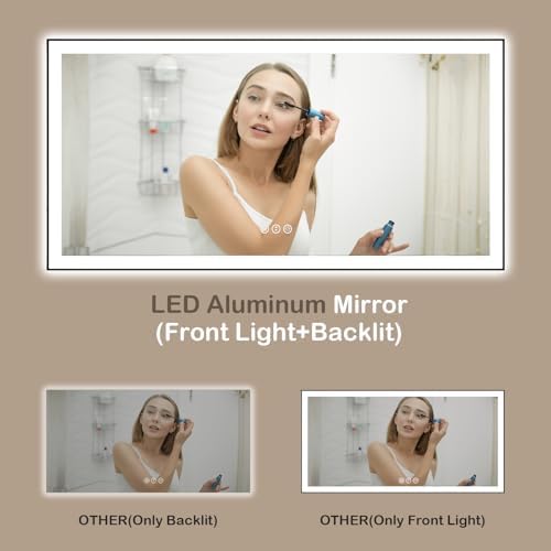 55x30 Inch LED Bathroom Mirror - Image 3