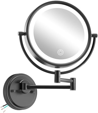 10" Large Brass 5X Magnifying Makeup Mirror Wall Mounted by BrassyColux