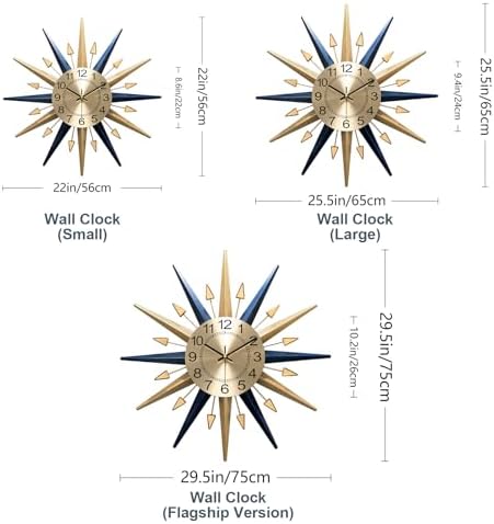 Starburst Large Wall Clock, Mid Century Decorative Wall Clock - Image 2