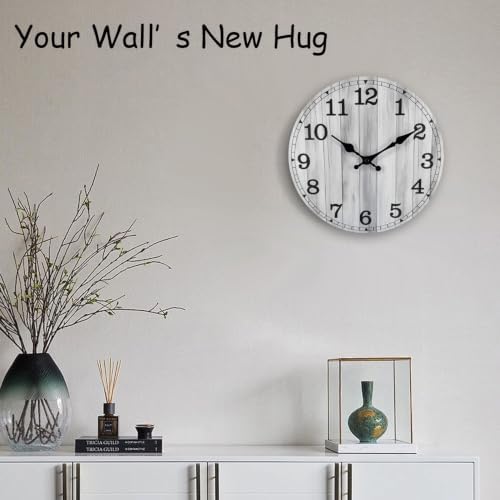 14 Inch Wall Clock Battery Operated, Wooden Rustic Boho Wall Clocks - Image 2