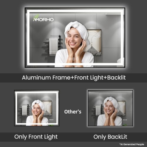Amorho 40"X32" LED Bathroom Mirror - Image 6
