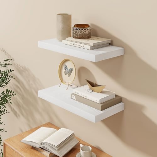 Fun Memories White Floating Shelves 24 Inch Long, 9.3 Inch Deep Floating Shelf - Image 2