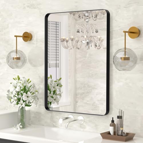 30"x22" Bathroom Vanity Mirror for Wall Aluminum Framed Farmhouse Rectangle by Kosmonia