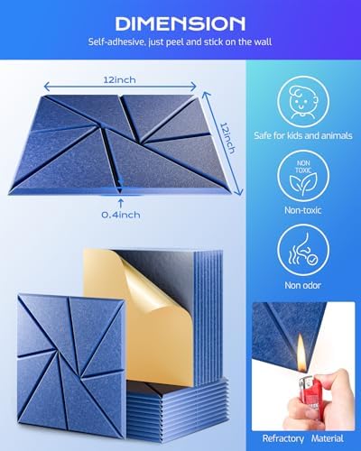 12 Pack Acoustic Panels, Sound Proof Foam Panels - Image 3