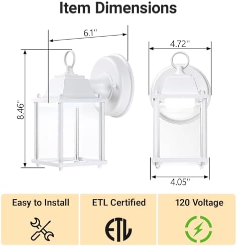 LIT-PaTH Outdoor Wall Light Fixture, LED 5000K, 1 Pack - Image 6
