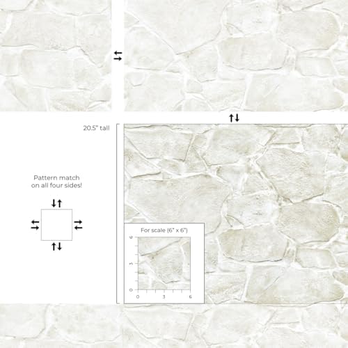 NextWall Harry & Grace Faux Fieldstone Vinyl Peel and Stick Natural Wall - Image 7
