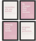 DSHFG Pink Motivational Inspirational Office Wall Art Decor Prints Set of 4 by Unknown