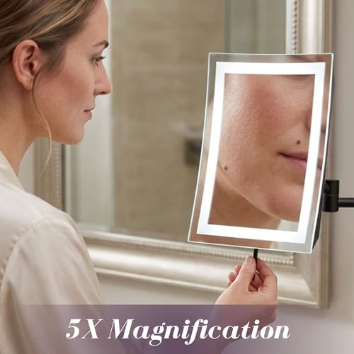 JERDON Hardwired Wall-Mount Makeup Mirror - Image 4