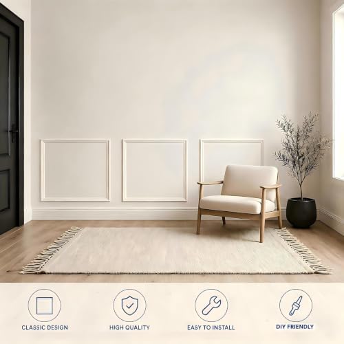 3 Set Peel and Stick Wall Molding Kit, Pre Cut Wainscoting Panels - Image 4