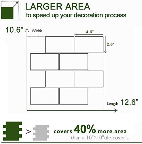 STICKGOO 10-Sheet Peel and Stick Subway Tile, Stick on Tiles Backsplash - Image 4