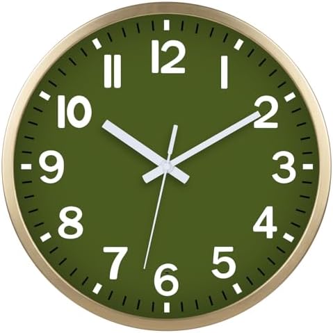 JoFomp Green Wall Clocks Battery Operated Night Glow, 8 Inch Sound Control Glow - Image 2