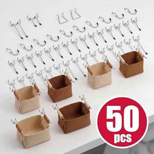 Spampur 6 Pack Peg Board Organizer, Includes Metal PegBoard and Accessories - Image 4