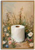 AtterrirArt Framed Whimsical Bathroom Wall Art Toilet Paper Flower Artwork by AtterrirArt