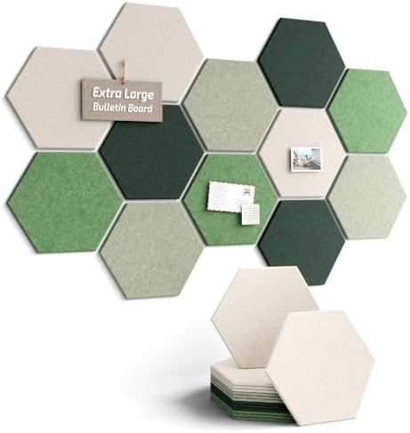 Fluxynara Extra Large 12-Pack Felt Bulletin Board Tiles by FLUXYNARA
