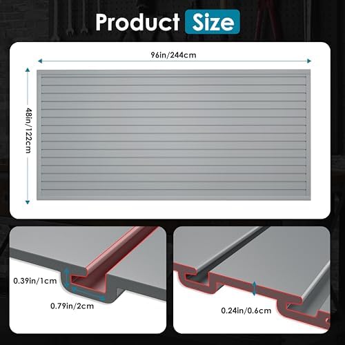 Brakki Slat Wall Paneling 4x8 Ft, Slatwall Garage Organizer Storage System - Image 4