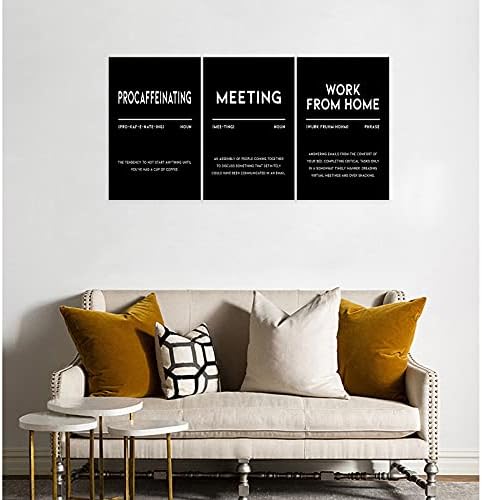 3 Piece Inspirational Canvas Wall Art, Quotes "Procaffeinating - Image 4
