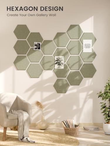 Fluxynara 8-Pack Hexagon Felt Bulletin Board Tiles - Image 7