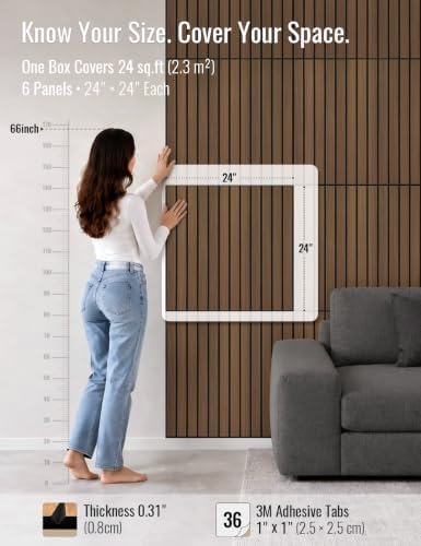 Wood Grain Acoustic Panels, 3D Grooved Sound Absorbing Wall Panels, - Image 2