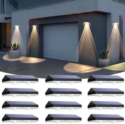 Solar Fence Lights Outdoor, IP65 Waterproof LED, 3 Mode by LIANGLOME