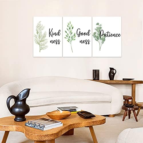 3 Piece Inspirational Wall Art, Quote "Kind Good Patience" Canvas Print - Image 2