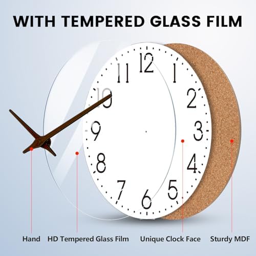 10 Inch Wall Clock Battery Operated, Modern Silent Clocks Wooden - Image 4