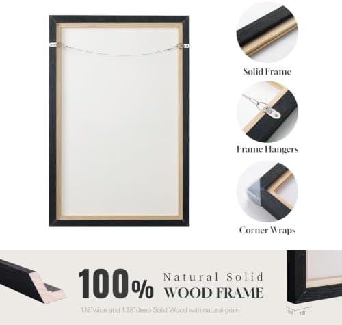 Large Framed Neutral Landscape Abstract Wall Art, Long Vertical 20x60 In - Image 6