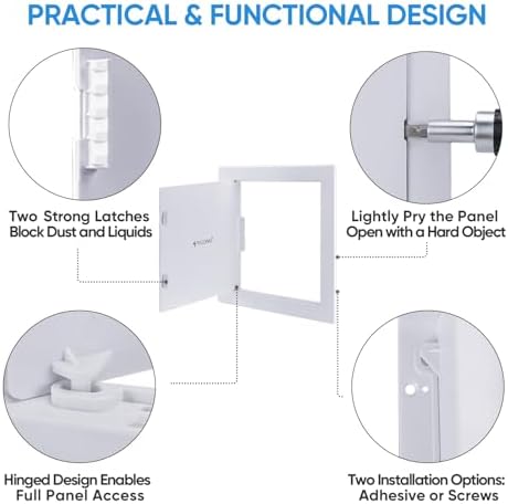 TICONN 12" x 12" Access Panel for Drywall, ABS Wall Hole Cover, Access Door - Image 3