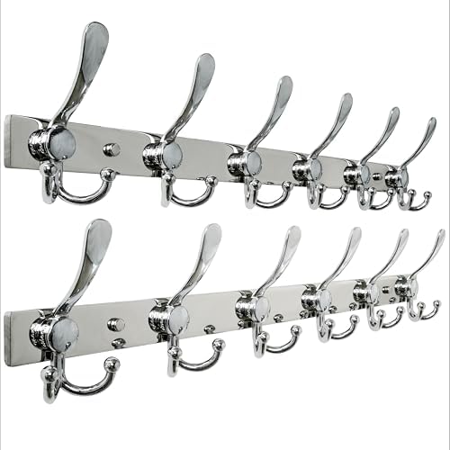Dseap Coat Rack Wall Mount 24 Inch, Heavy Duty 12-Gauge Base vs Flimsy 1mm by Dseap