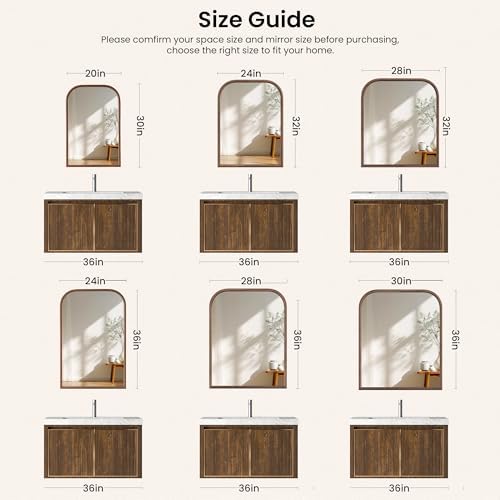 30"x36" Arch Wall Mirror for Wall, Wall Mounted Vanity Mirror for Bedroom - Image 7