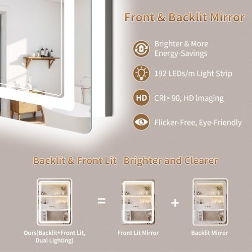 BEAUTYPEAK 24"x32" LED Bathroom Mirror - Image 2