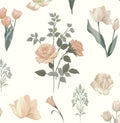 Safiyya Vintage Wallpaper Peel and Stick Floral Beige Contact Paper Roses by SAFIYYA