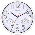 12 Inch White Wall Clock Silent Wall Clocks by Vigorwise