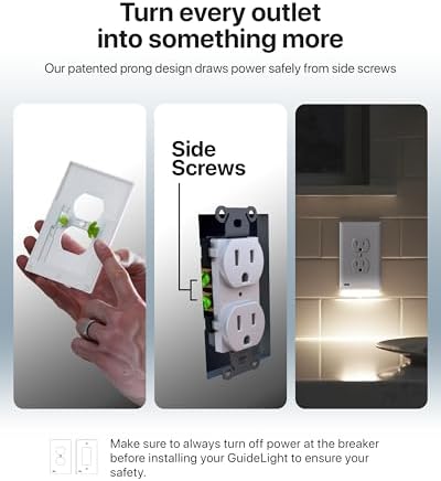 2 Pack - SnapPower GuideLight - Night Light - Electrical Outlet Wall Plate - - Image 4