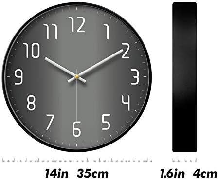 Silent Non-Ticking Analog Wall Clock, Gradient Black - Image 5