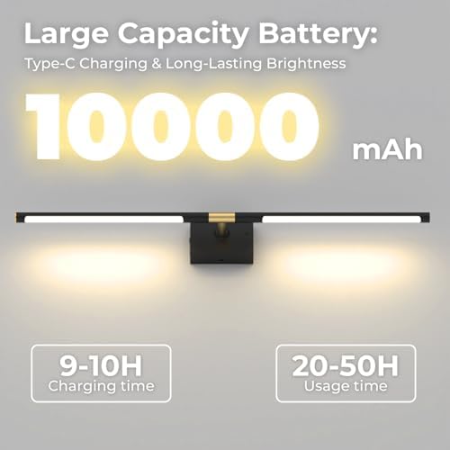 Battery Operated Wall Sconce Set of 2, 10000mAh 4CCT Dimmable - Image 3