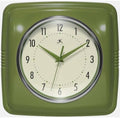 Infinity Instruments Square Retro Wall Clock, Olive Green by InfinityInstruments