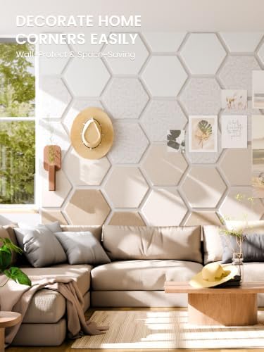 Fluxynara Extra Large 12-Pack Felt Bulletin Board Tiles, Stone Beige - Image 5