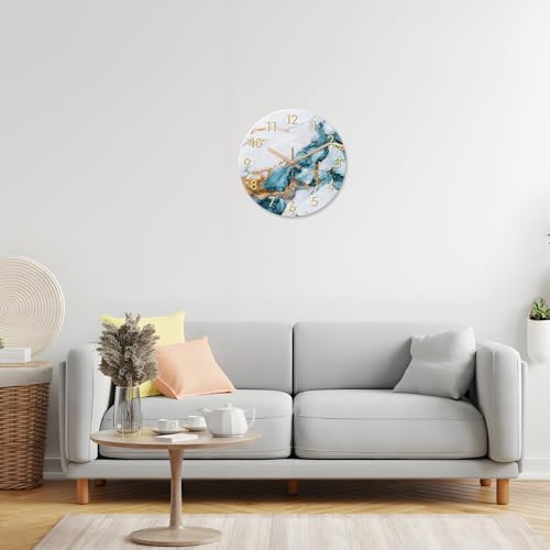 Large Modern Marble Glass Wall Clocks Battery Operated 20 Inch - Image 4