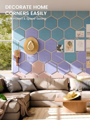 Fluxynara 12-Pack Hexagon Felt Bulletin Board Tiles, Coastal Haze-1 - Image 4
