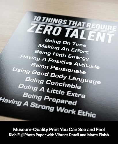 10 Things That Require Zero Talent Wall Art, Motivational Print - Image 4