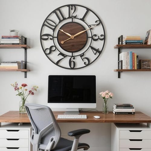 30 Inch Black Arabic Numeral Large Wall Clock - Image 5