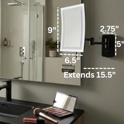 JERDON Hardwired Wall-Mount Makeup Mirror - Image 5