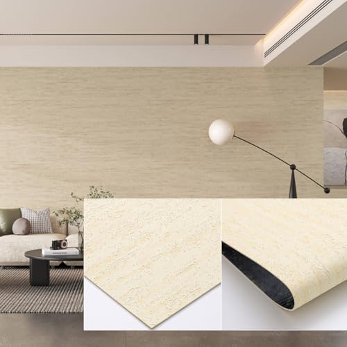 3D Wall Panels Peel and Stick – 15.7"x110" PVC Faux Travertine Texture by NAMAII