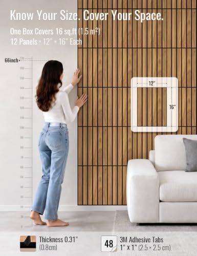 Wood Grain Acoustic Panels, 3D Grooved Sound Absorbing Wall Panels, - Image 2