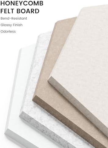 Fluxynara 8-Pack Hexagon Felt Bulletin Board Tiles, Stone Beige-1 - Image 3