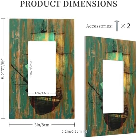 Decorative Outlet Covers Rustic Green Wood Grain Sailboat 1 Gang Single Rocker - Image 5